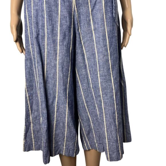 Alice + Olivia Lucie Striped Chambray Strapless Wide Leg Jumpsuit - Picture 7 of 13
